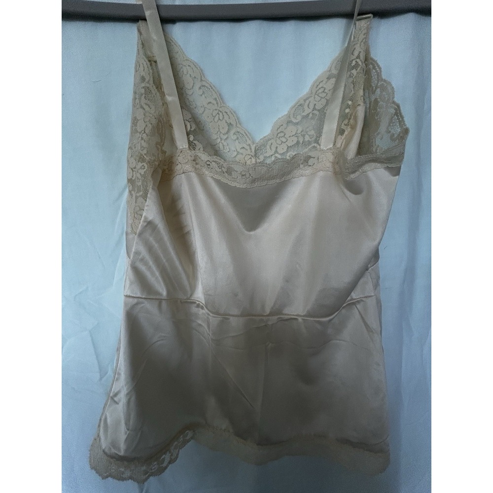 Camisole/slip Set Made In USA Sm Vintage Nylon Lace Cottage Core Flirty Lingerie
